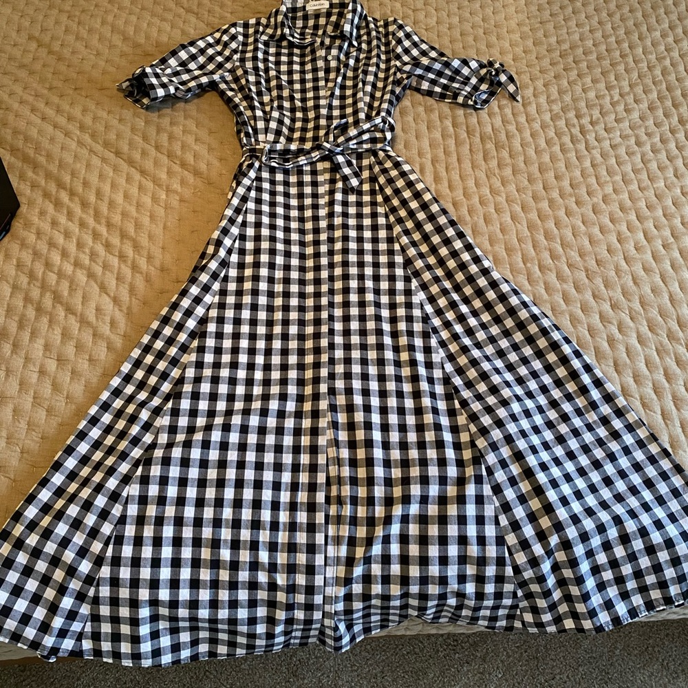 Gingham Maxi Dress Calvin Klein